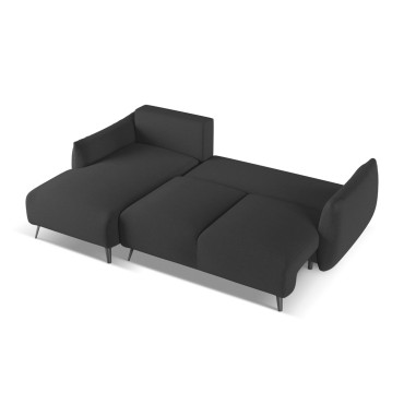 Sofa d'angle convertible Malie Tissu Anthracite