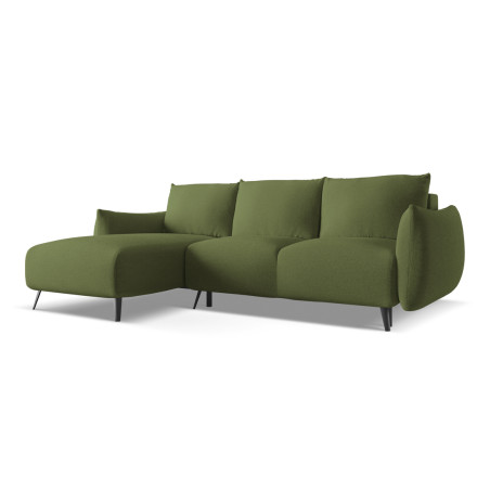 Sofa d'angle convertible Malie Tissu Bottle green