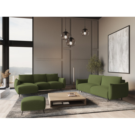 Sofa d'angle convertible Malie Tissu Bottle green