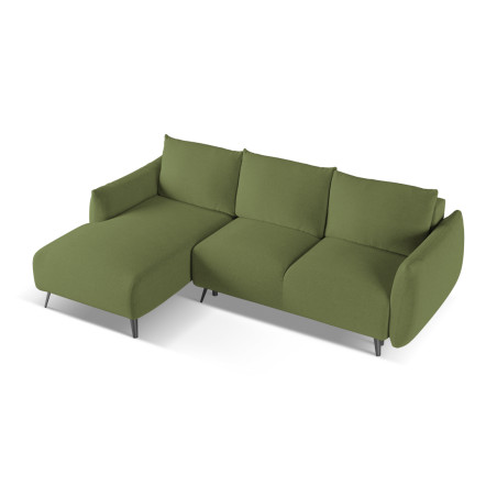 Sofa d'angle convertible Malie Tissu Bottle green