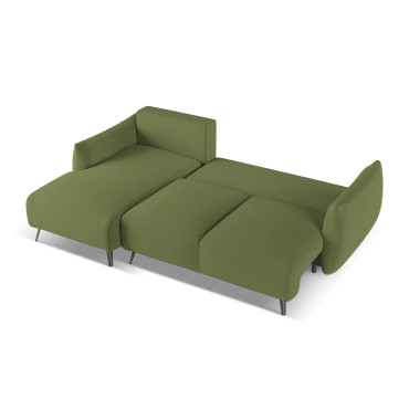 Sofa d'angle convertible Malie Tissu Bottle green