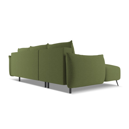 Sofa d'angle convertible Malie Tissu Bottle green