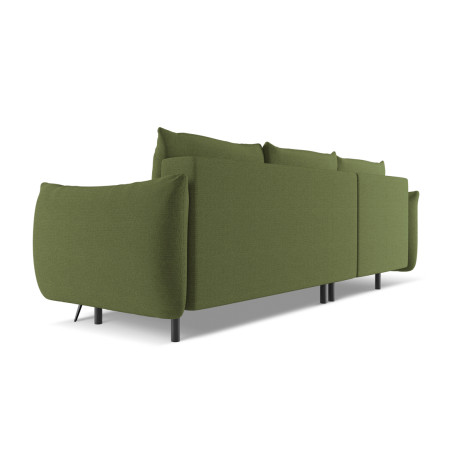 Sofa d'angle convertible Malie Tissu Bottle green