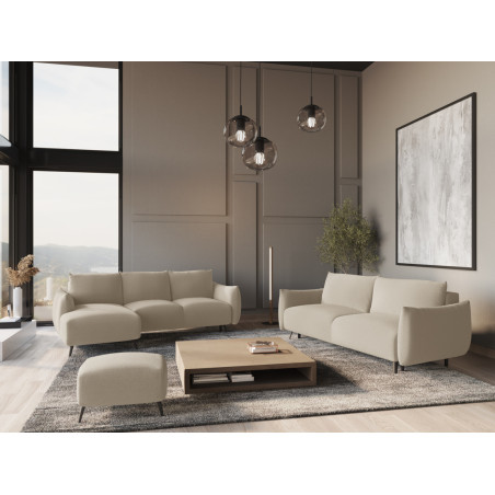 Sofa d'angle convertible Malie Tissu Dark beige