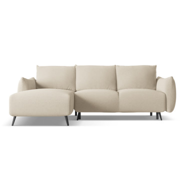 Sofa d'angle convertible Malie Tissu Dark beige