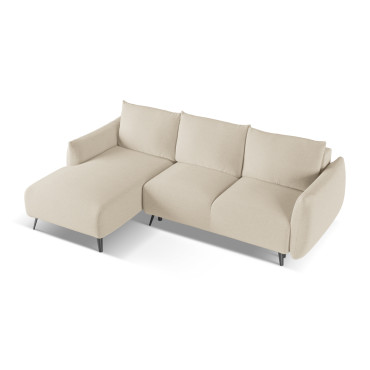 Sofa d'angle convertible Malie Tissu Dark beige