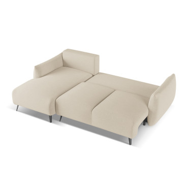 Sofa d'angle convertible Malie Tissu Dark beige