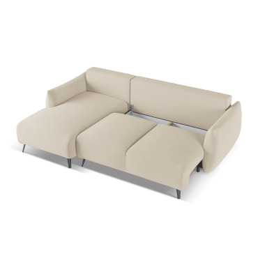 Sofa d'angle convertible Malie Tissu Dark beige