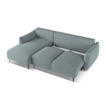 Sofa d'angle convertible Malie Tissu Jeans