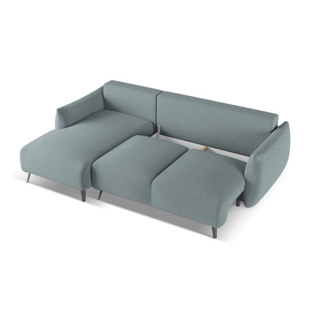 Sofa d'angle convertible Malie Tissu Jeans