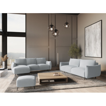 Sofa d'angle convertible Malie Tissu Light blue