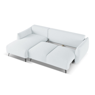 Sofa d'angle convertible Malie Tissu Light blue