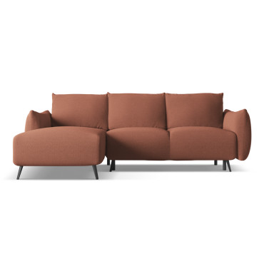 Sofa d'angle convertible Malie Tissu Muted pink