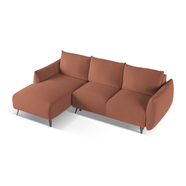 Sofa d'angle convertible Malie Tissu Muted pink