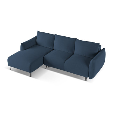 Sofa d'angle convertible Malie Tissu Royal blue