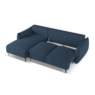 Sofa d'angle convertible Malie Tissu Royal blue