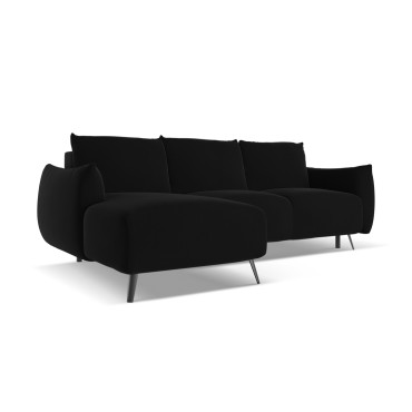 Sofa d'angle convertible Malie Velours Black