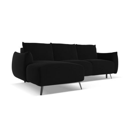 Sofa d'angle convertible Malie Velours Black