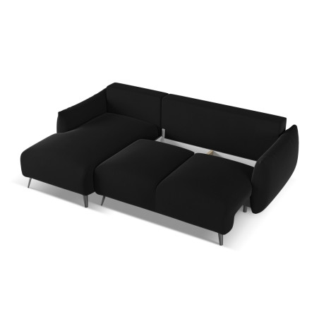 Sofa d'angle convertible Malie Velours Black