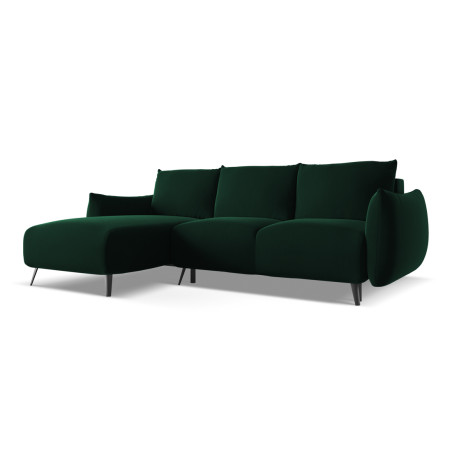 Sofa d'angle convertible Malie Velours Bottle green