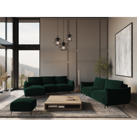 Sofa d'angle convertible Malie Velours Bottle green