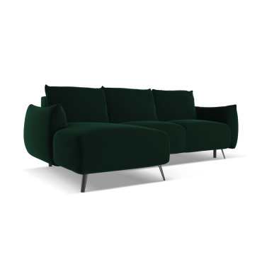 Sofa d'angle convertible Malie Velours Bottle green