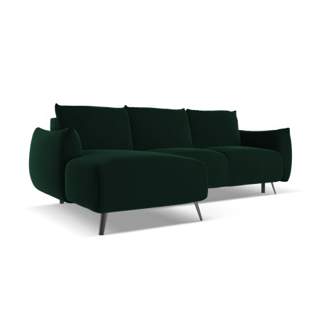 Sofa d'angle convertible Malie Velours Bottle green