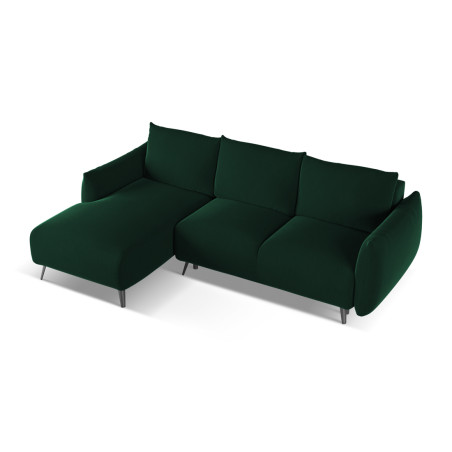 Sofa d'angle convertible Malie Velours Bottle green