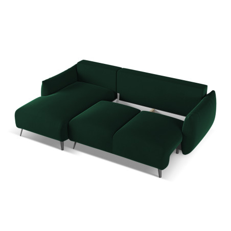 Sofa d'angle convertible Malie Velours Bottle green