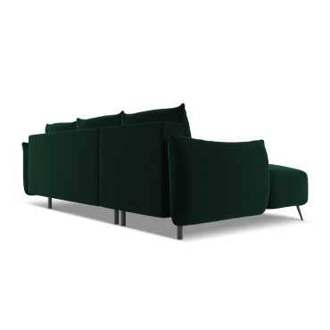 Sofa d'angle convertible Malie Velours Bottle green