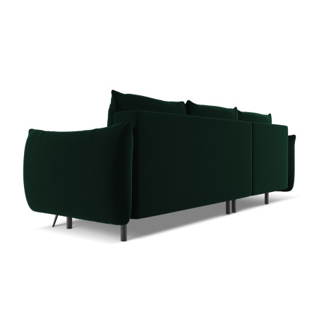 Sofa d'angle convertible Malie Velours Bottle green