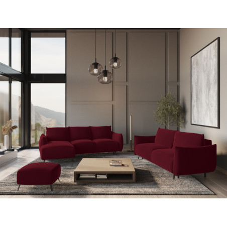 Sofa d'angle convertible Malie Velours Burgundy