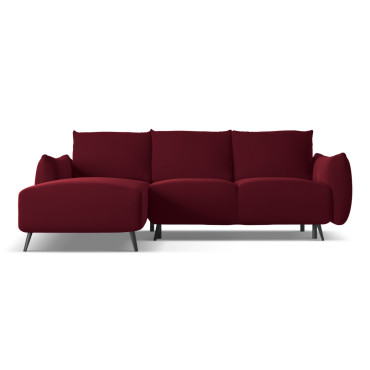 Sofa d'angle convertible Malie Velours Burgundy