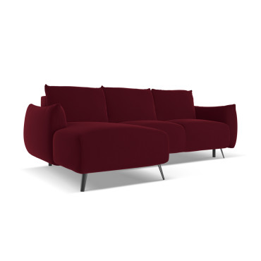 Sofa d'angle convertible Malie Velours Burgundy