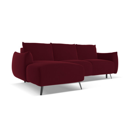 Sofa d'angle convertible Malie Velours Burgundy