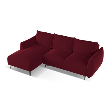 Sofa d'angle convertible Malie Velours Burgundy