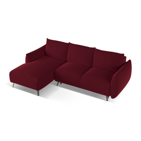 Sofa d'angle convertible Malie Velours Burgundy