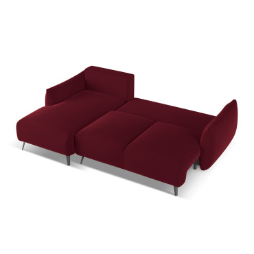 Sofa d'angle convertible Malie Velours Burgundy