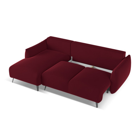 Sofa d'angle convertible Malie Velours Burgundy