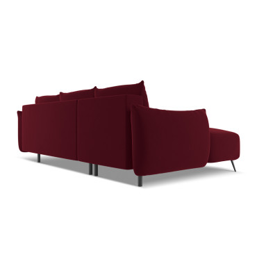 Sofa d'angle convertible Malie Velours Burgundy