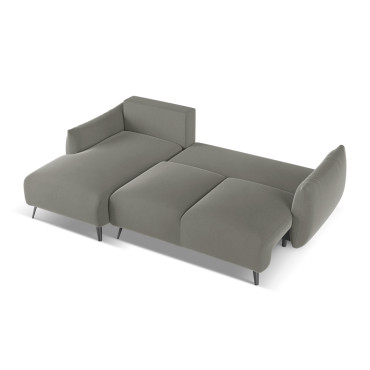 Sofa d'angle convertible Malie Velours Elephant