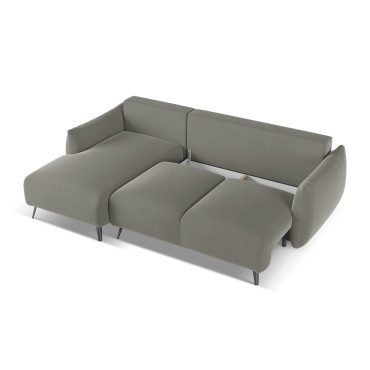 Sofa d'angle convertible Malie Velours Elephant