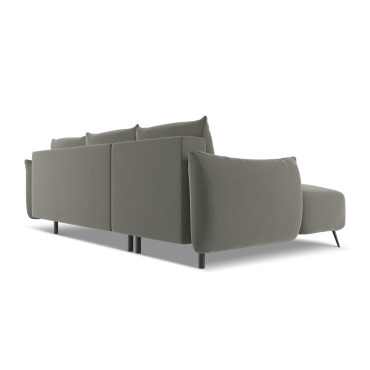 Sofa d'angle convertible Malie Velours Elephant