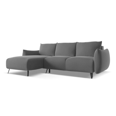 Sofa d'angle convertible Malie Velours Gray