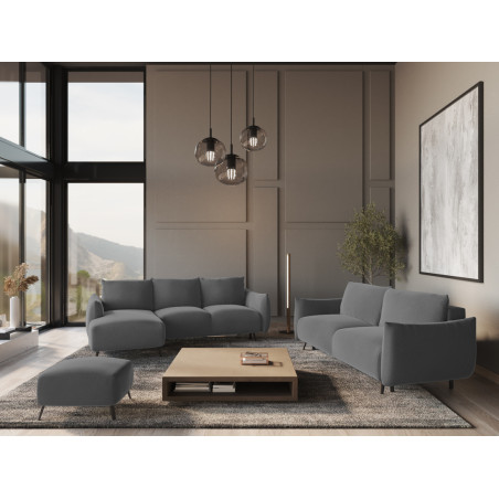 Sofa d'angle convertible Malie Velours Gray