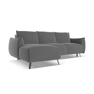 Sofa d'angle convertible Malie Velours Gray