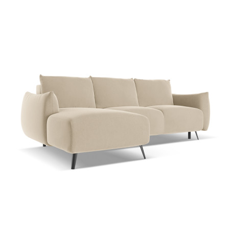 Sofa d'angle convertible Malie Velours Light beige