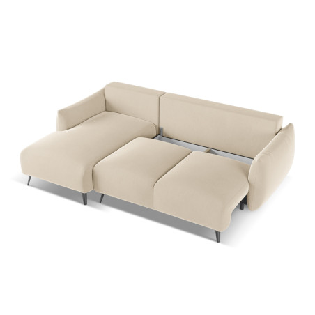 Sofa d'angle convertible Malie Velours Light beige