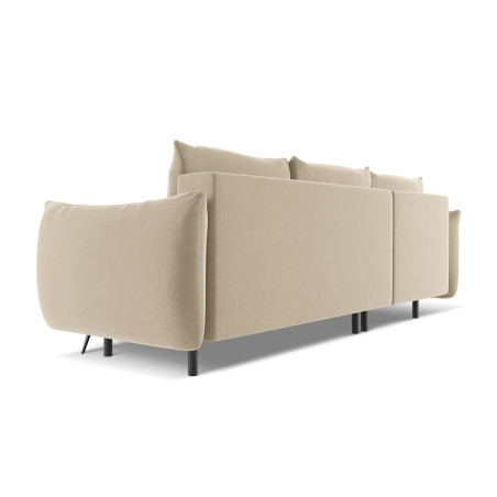 Sofa d'angle convertible Malie Velours Light beige