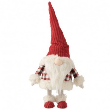 Pere Noel Debout Qui Bouge Peluche Rouge-Blanc